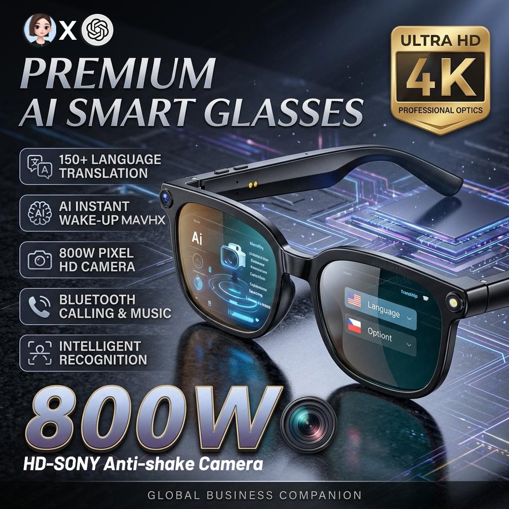 Smart Glasses Lens - 2026 4K 8MP Smart Glasses Heren