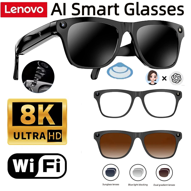 Smart Glasses Lens - Lenovo 32G Geheugen 800W 4K Camera