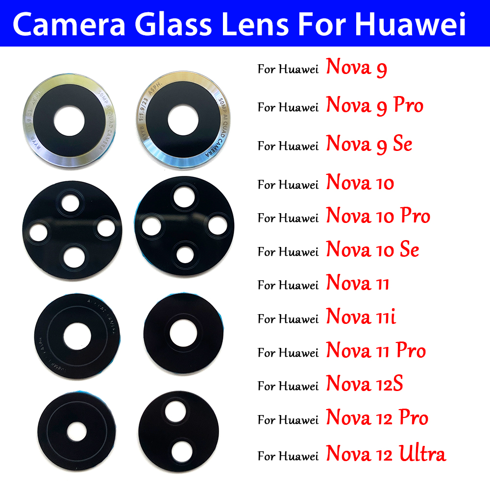 Huawei Nova 12 - 10 stuks achtercamera glazen lens voor