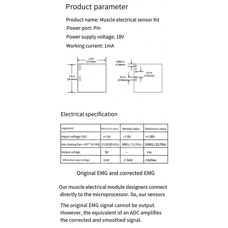 B50B-3X Spier elektrische sens - Muscle Sensor Emg recensie en prijs